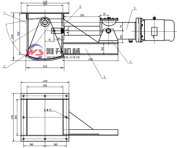 DSZ-30A電液動(dòng)扇形閘門外形圖紙 DSZ-30A電液動(dòng)扇形閘門外形圖紙